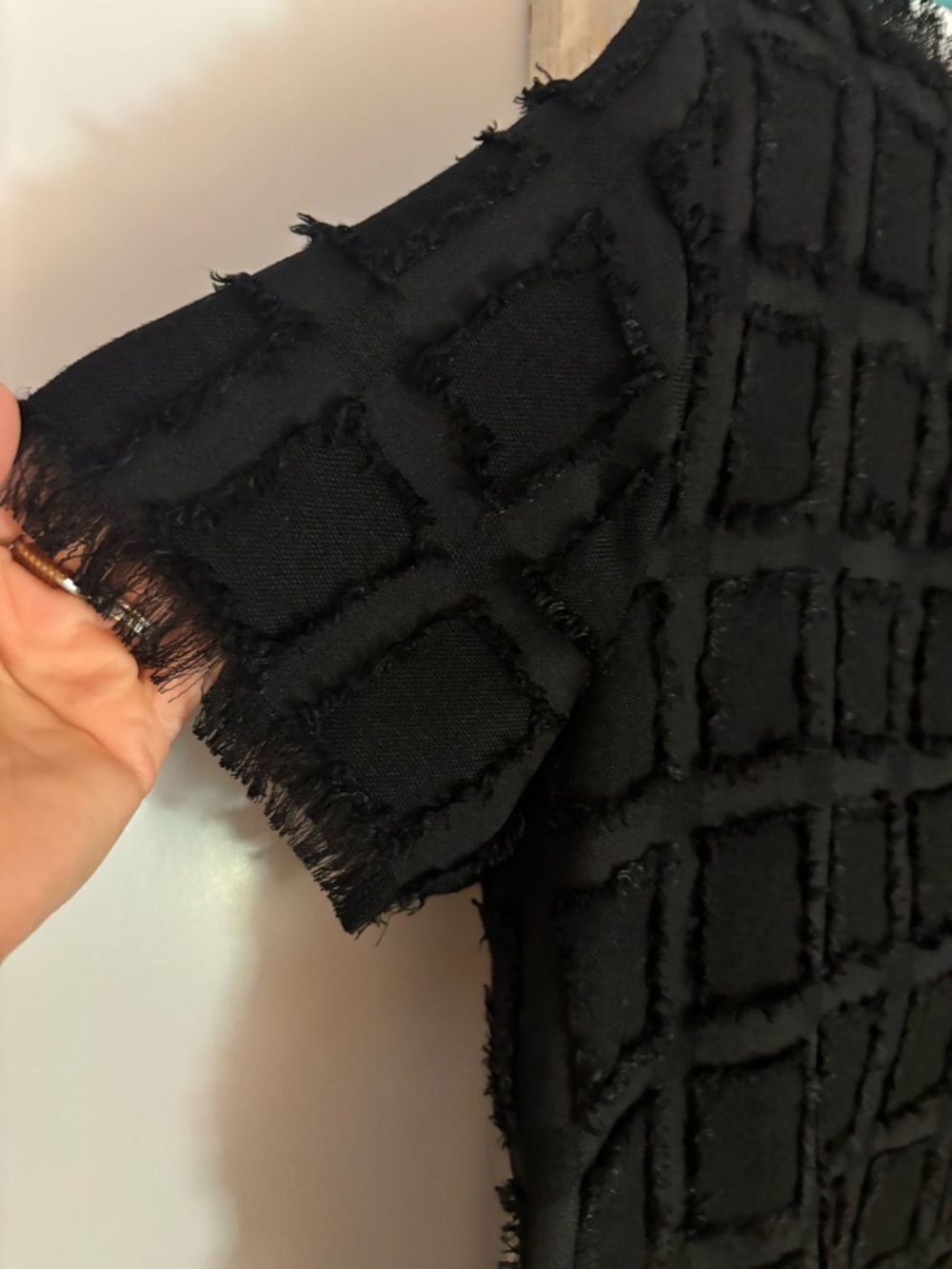 Pleione womens Large, Fringe Grid Top, avant-garde, edgy, artsy, elevated basics - Picture 8 of 11